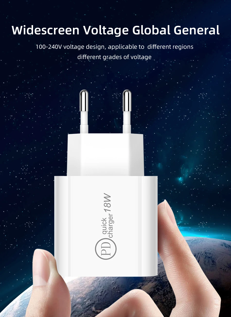 USB зарядное устройство 18 Вт PD Быстрая зарядка usb type C PD зарядное устройство для iPhone X XS XR портативное QC 3,0 зарядное устройство для телефона huawei samsung адаптер