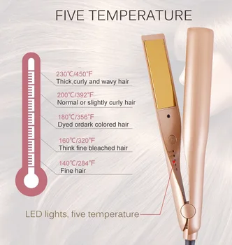 

2 in 1 Gold Hair curler straightener Iron Machine For Curling And Straightening Women Dry Hair Styler Hair Tonging Machine