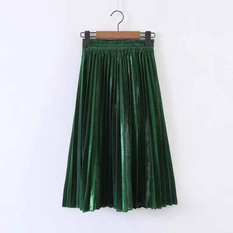 C201-2944, корейский стиль, высокая талия, эластичная талия, плиссированная юбка, Женская юбка, AliExpress
