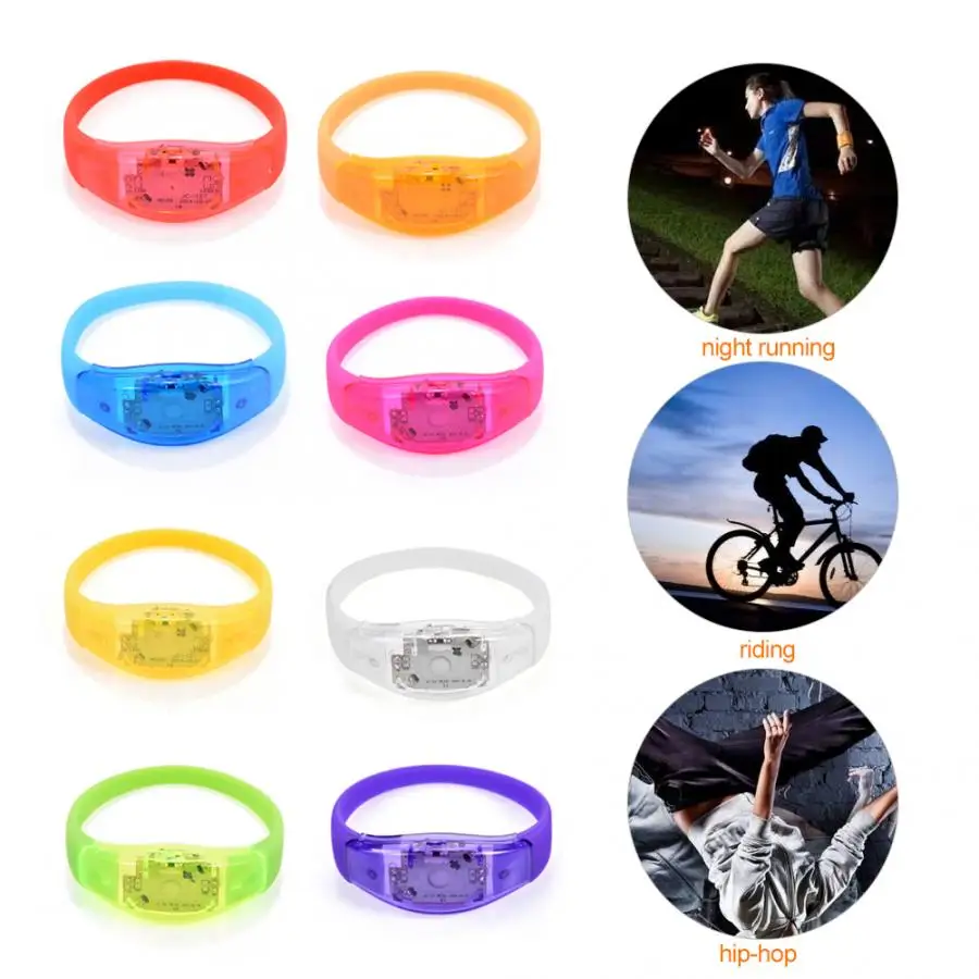

Clearance Flash LED Light Party Concert Show Silicon Bracelet Bangle Wristband Unisex Control LED Light Up Silicone Bracelets