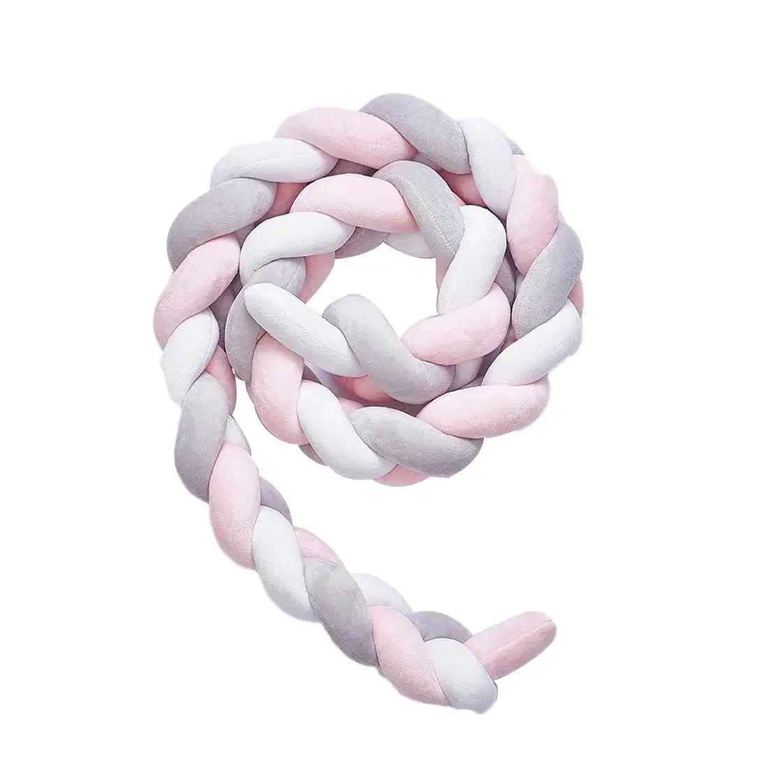 3M gray white pink 1 м/2 м/3 М Премиум хлопок супер мягкий Противоскользящий забор для детской кроватки детская подушка для кроватки Детская кроватка защитный коврик для кроватки - Цвет: 3M gray white pink