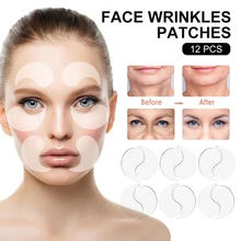 

12Pcs Reusable Silicone Face Wrinkles Patches Anti-Wrinkles Pads Eye Pads Forehead Pad for Eye Forehead Lip Cheek Nose