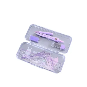 

5 sets of children's special multifunctional drawing compass triangle ruler protractor 7pcs learning stationery set