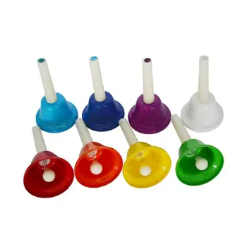 

Handbell Hand Bell 8-Note Metal Colorful Kid Children Musical Toy Percussion