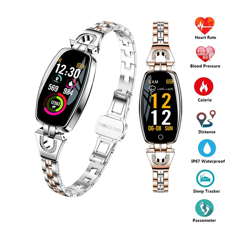 

Smart Bracelet Women Activity Fitness Tracker Wristband for Female Girl Heart Rate Monitor Blood Pressure IP67 Waterproof Watch