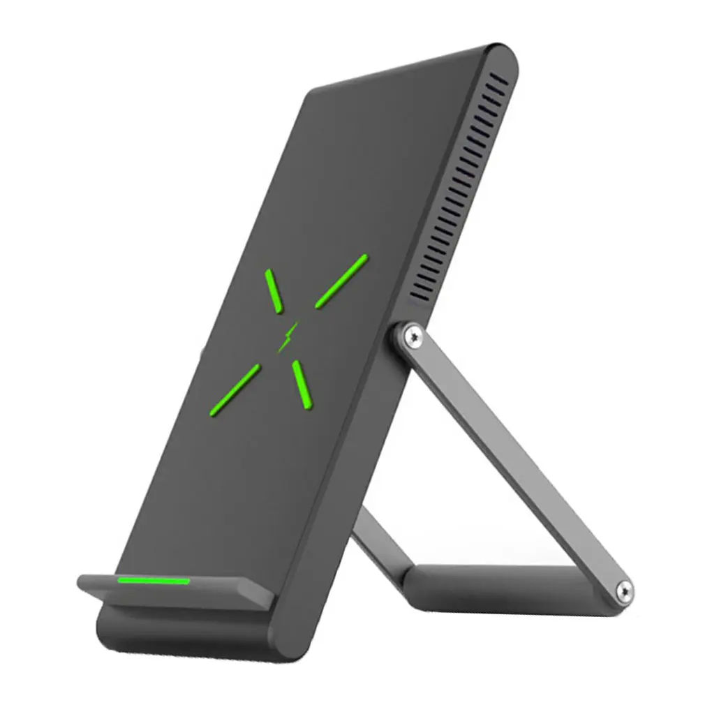 Foldable Qi Wireless Charger Mobile Phone Holder Wireless Charging Digital Double Coil Design Vertical fast charger