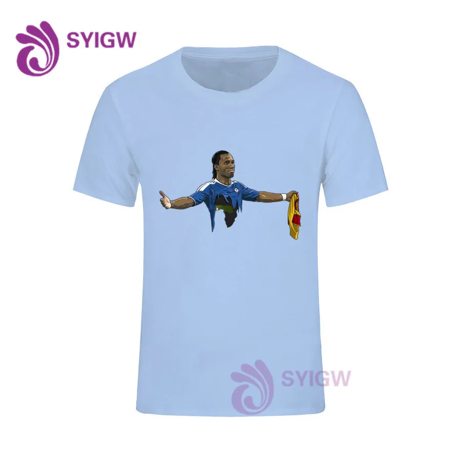 Летняя брендовая мужская футболка Didier Drogba с круглым воротником и коротким рукавом, модная футболка,, короткий рукав, 0112-25 - Цвет: 9