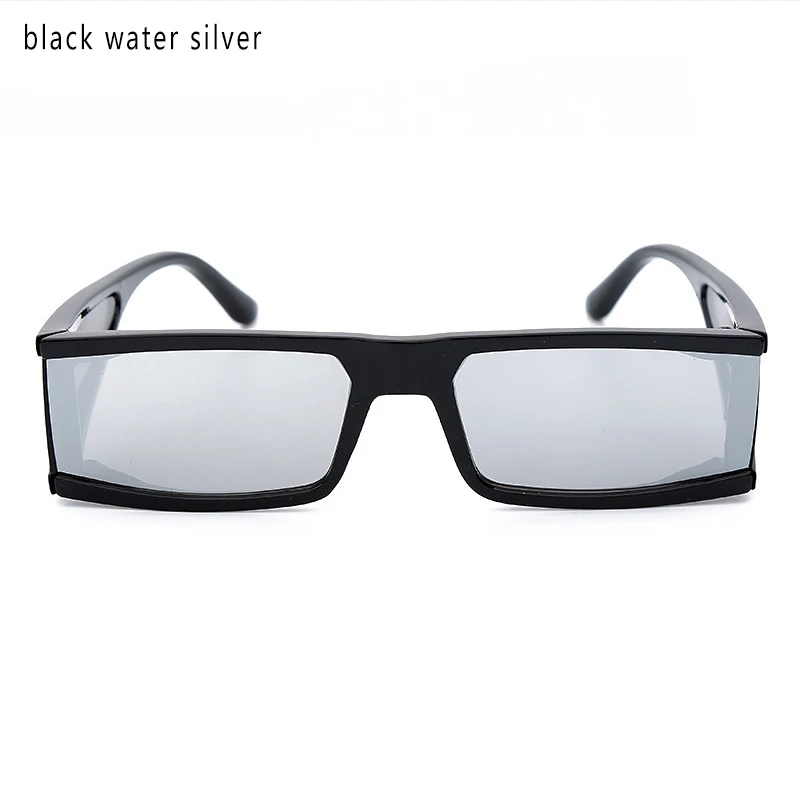 Модные очки, солнцезащитные очки, разноцветные, материал ПК, женские, индивидуальные очки, европейский стиль, уличные, квадратные - Цвет линз: black water silver