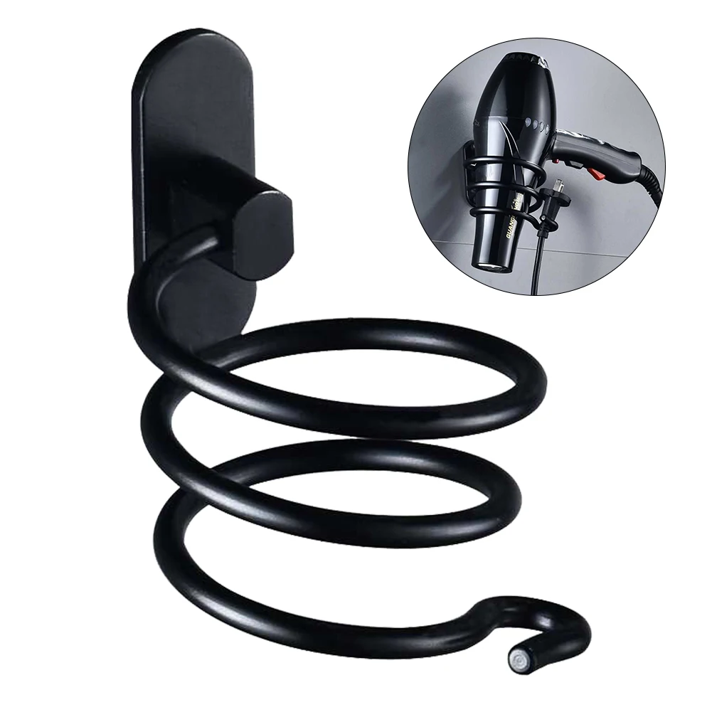 

Accessories Hanging Washroom Organizer Shelf Punch Free Bathroom Storage Wall Mount Home Stand Hair Dryer Holder Rack