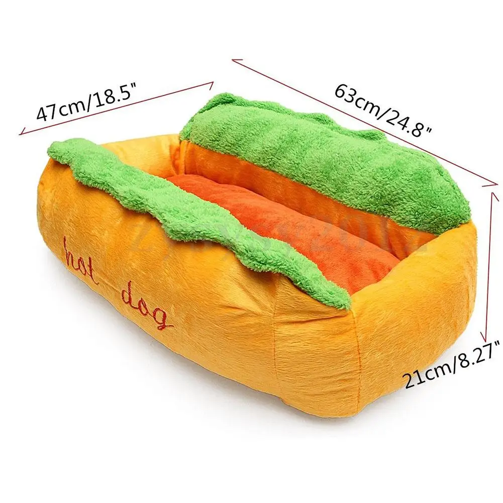 Cotton Hot Dog Shape Pet Bed Kennel Cat Dog Nest Puppy House Warm Mat Cushion Washable Pad Cotton Hot Dog Shape Pet Bed Kennel Cat Dog Nest Puppy House Warm Mat Cushion Washable Pad