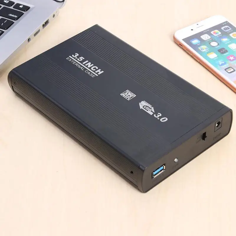 3.5 inch USB 3.0 to SATA SSD Hard Drive Enclosure 480Mbps External Solid State Hard Disk Box 5-Gbps External Port HDD Case
