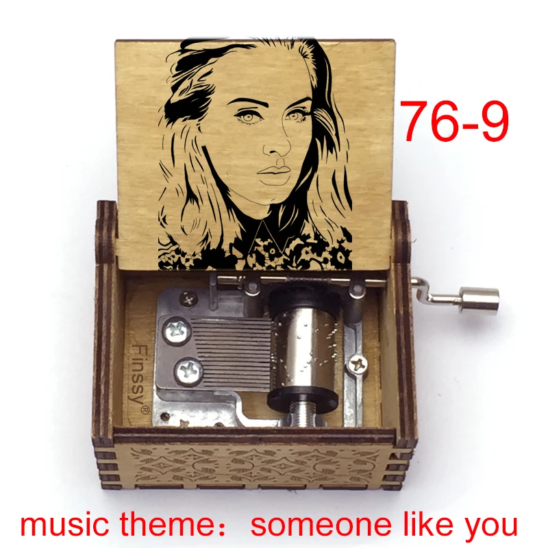 pop music someone like you Music Box song 18 Note color print Wood Hand movement home office ornaments birthday gift toy