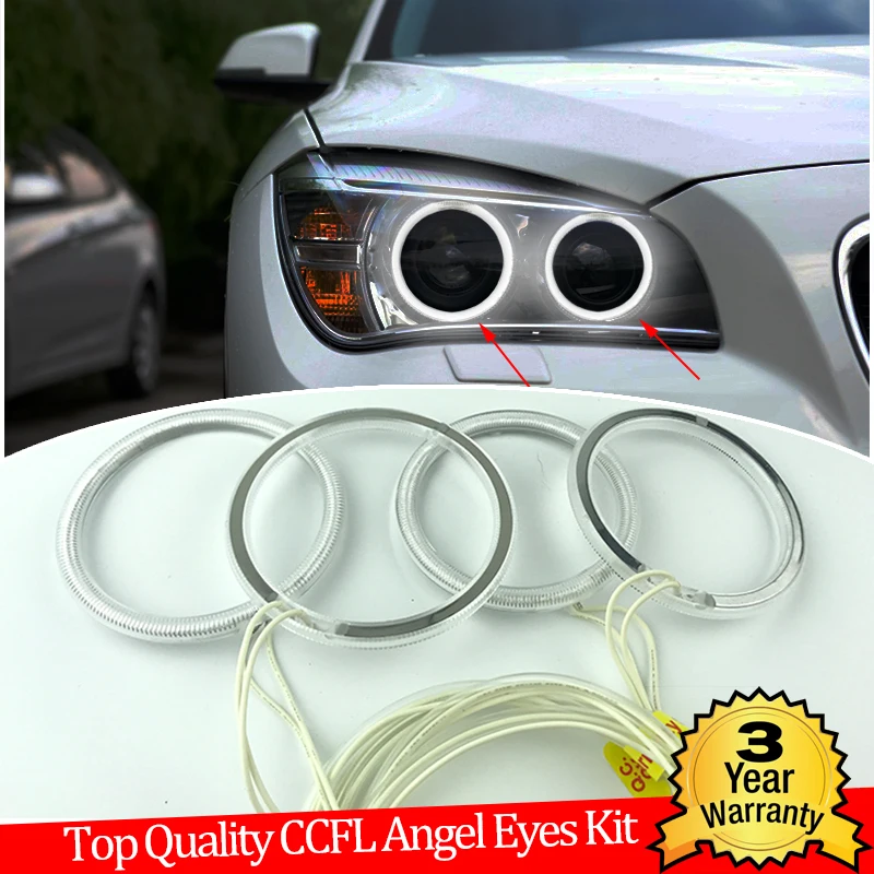 

Высококачественный Комплект «ангельские глазки» CCFL, кольцо с теплым белым ореолом для BMW X1 E84 2009-2015, ксеноновая фара Demon Eye