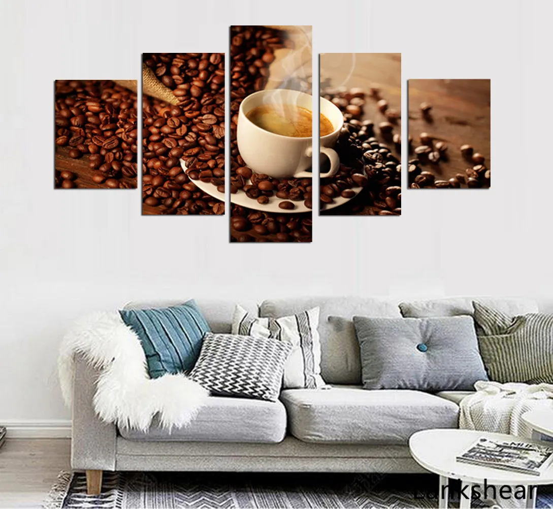 

Canvas Wall Art Pictures For Living Room Framework 5 Pieces Coffee Artistic Painting Modular HD Prints Kitchen Poster Home Decor