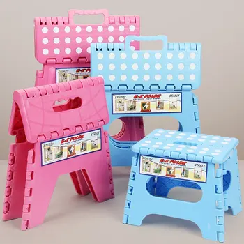 

Plastic Folding Stool Thicken Chair Portable Home Furniture Child Convenient Dinner Stools