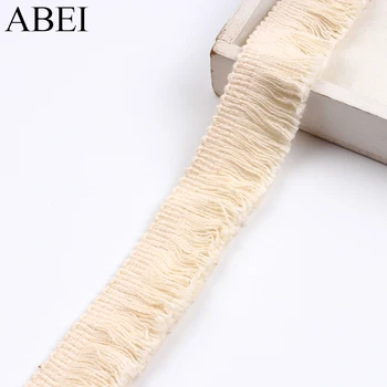 

10yards 22mm Beige Tassel Ribbon Cotton Lace Trims DIY Wedding Crafts Handmade Garments Accessories Wholesale