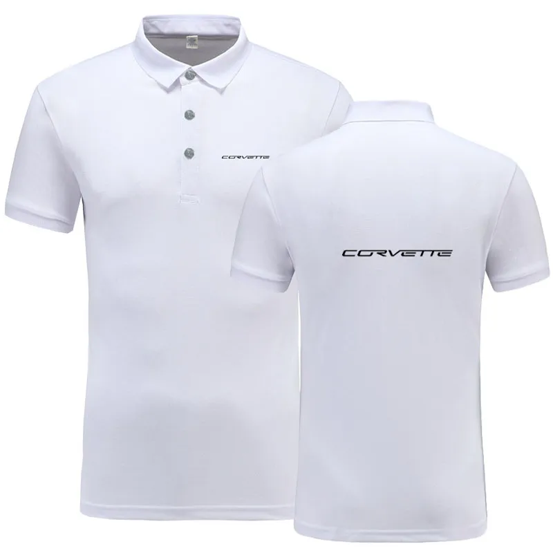 New summer casual Chevrolet corvette Polos shirt men cotton solid short sleeve polo shirt men clothing