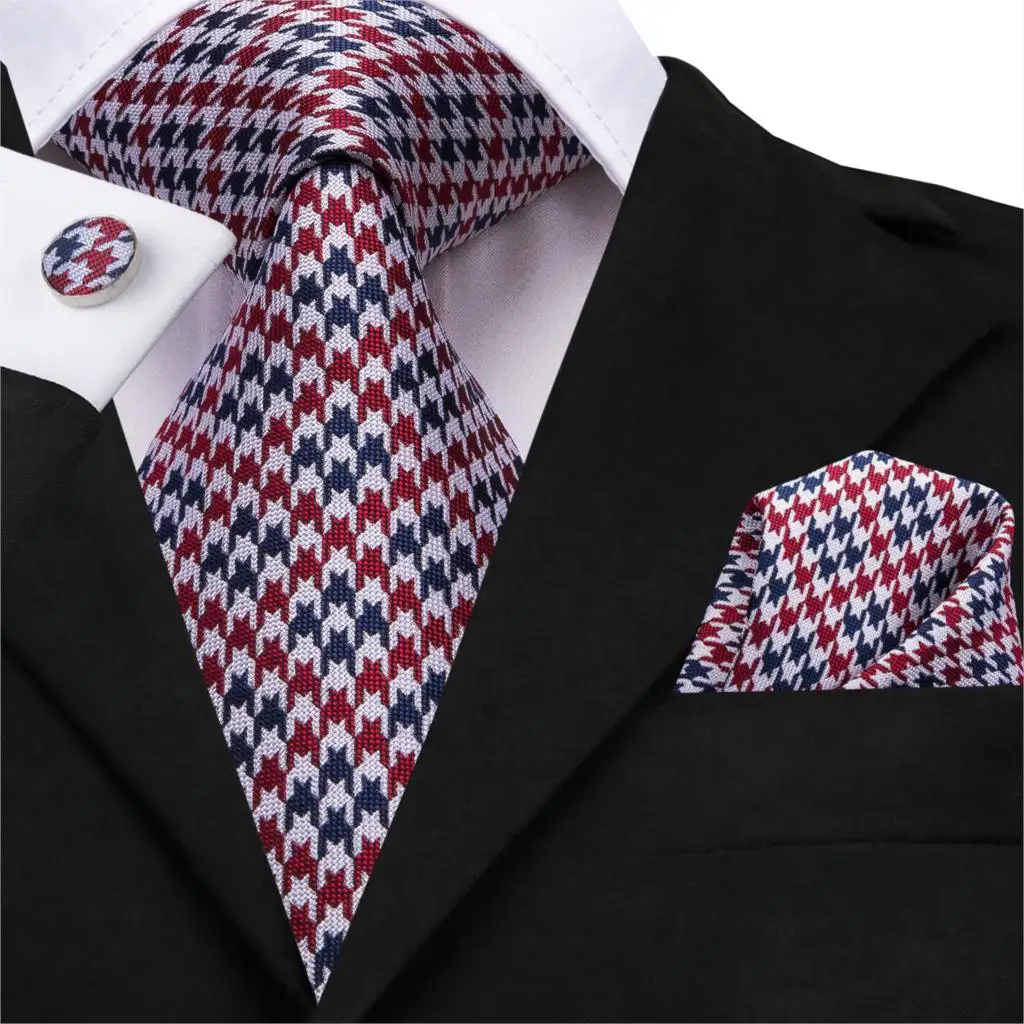 Деловой галстук для мужчин, Шелковый синий галстук в горошек, галстук, набор, запонки в клеточку для свадьбы, деловой галстук 150 см, высокий галстук, SN-3529, Прямая поставка - Цвет: C-3257