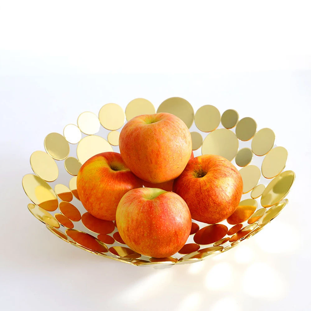 Нордическая корзина для фруктов органайзер поднос чаши золотые металлические