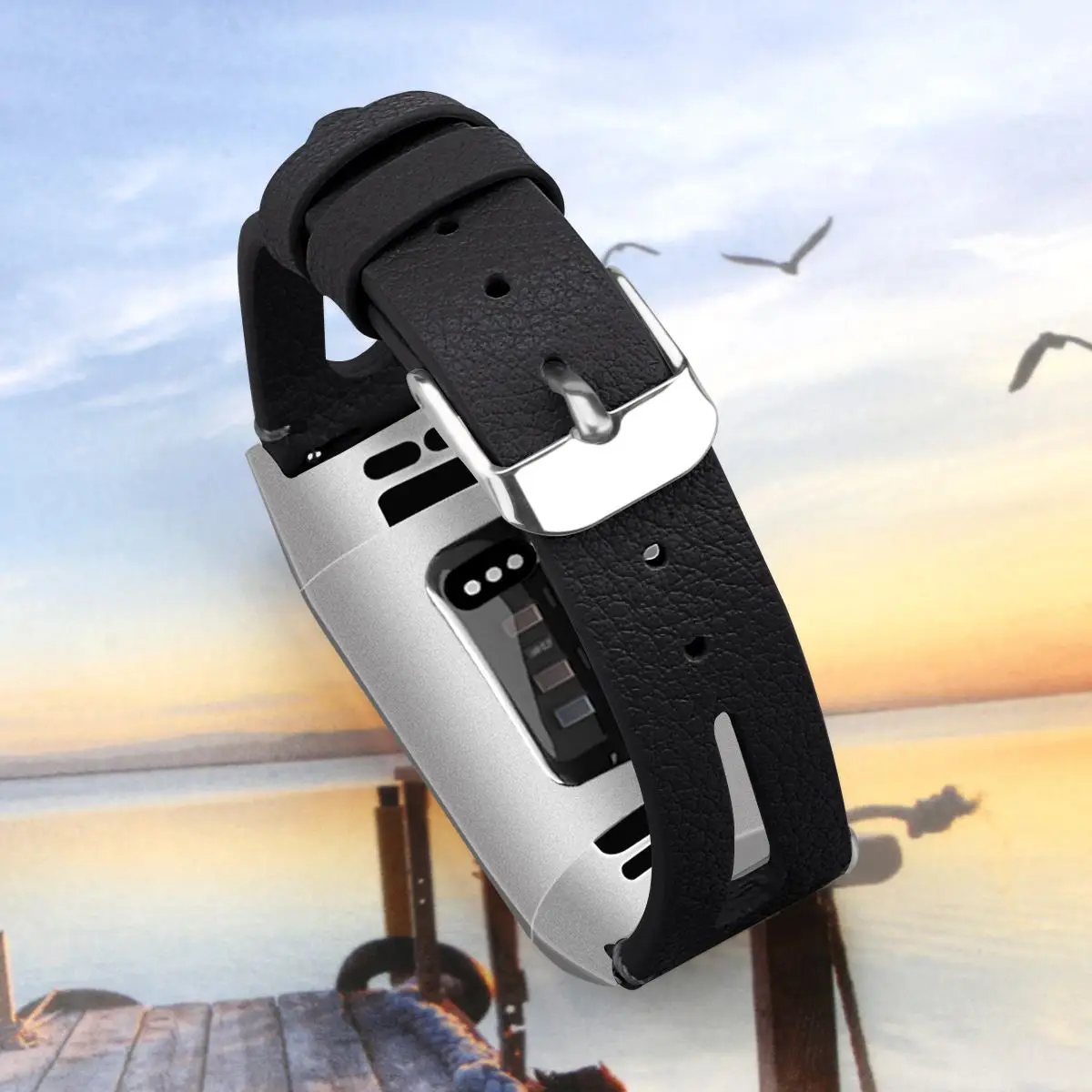 Кожаный спортивный браслет для Fitbit Charge 3 ремешок с пряжкой ремешок для часов с цветочным принтом из воловьей кожи Замена для Fitbit Charge 3 Band