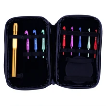 HTHL-8Pcs взаимозаменяемый вязальный крючок с головкой вязальная ткацкая игла Разъемный крючок игольчатый свитер инструмент для вязания крючком с кожаной сумкой