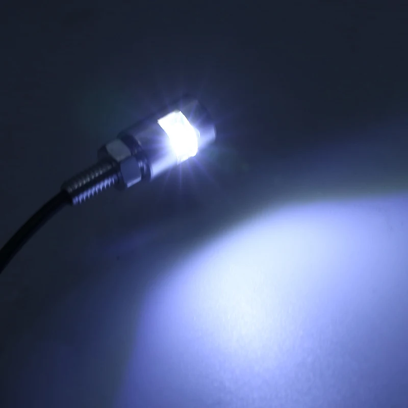 2X Chrome Motorcycle Left/Right License Plate Bolt Light Bulb 12V Car Motor White SMD LED Number Plate Screw Bolt Lamp