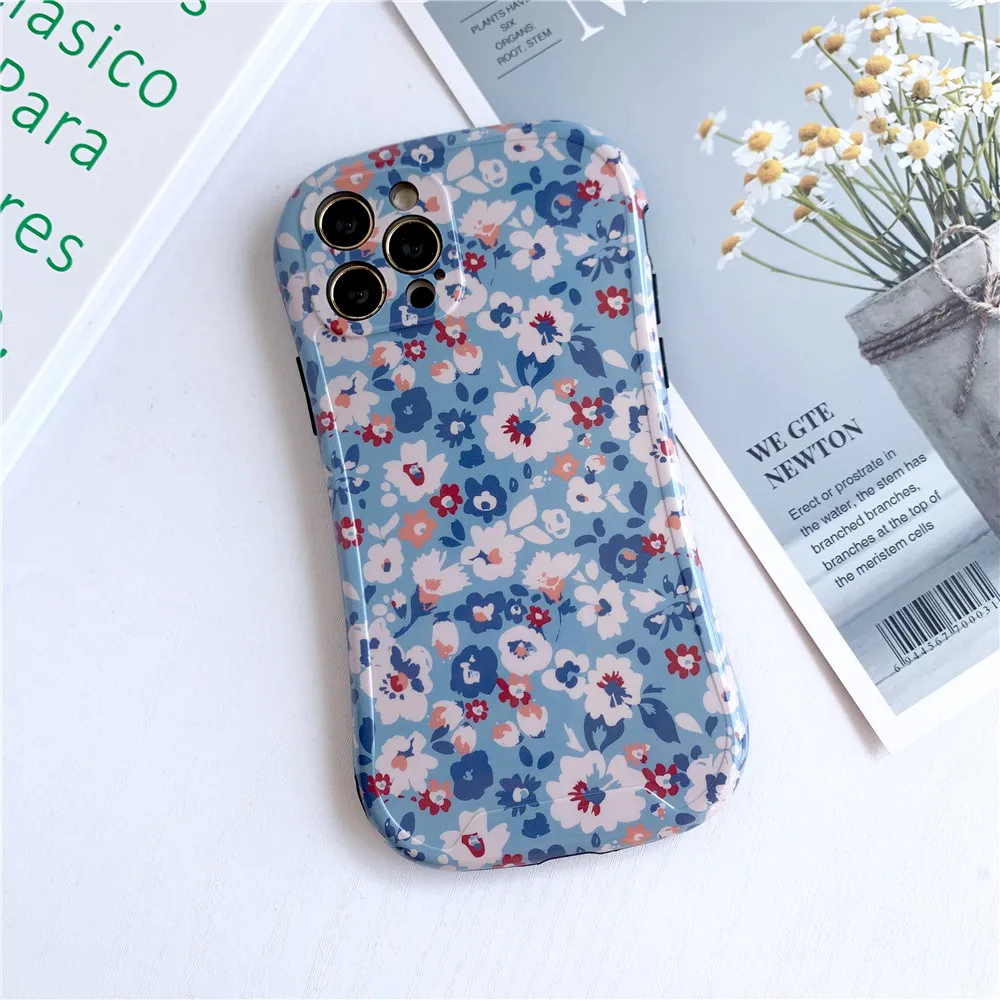 otterbox commuter Fashion Flower Phone Case For iphone 7 8 11 12 Mini Plus XR X XS Pro MAX SE 2020 Luxury Shockproof Silicone IMD Protection Cover rhinoshield case Cases For iPhone