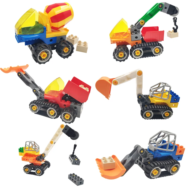 Строительный кран экскаваторная техника грузовик набор транспортных средств