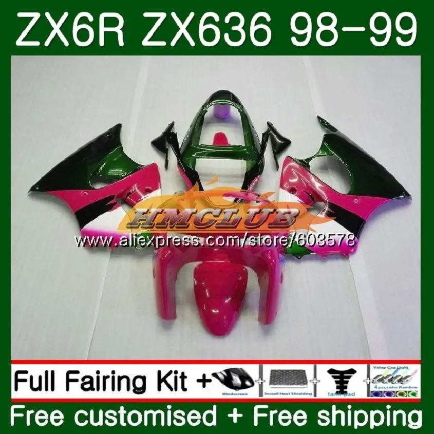 Корпус для KAWASAKI ZX-6R ZX-636 ZX600 ZX600CC 98 99 красный blk 105CL. 89 600CC ZX636 ZX6R 98 99 ZX 636 ZX 6R 1998 1999 обтекатели