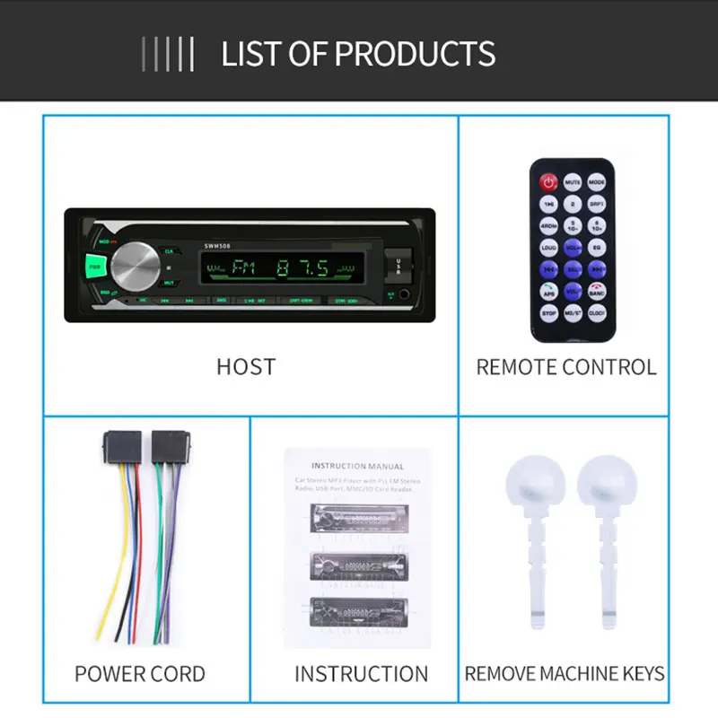 12V автомобильный Bluetooth MP3 плеер радио FM передатчик USB AUX Стерео Авто Аудио с Управление дистанционного беспроводного USB Зарядное устройство Поддержка SD карты - Название цвета: 1