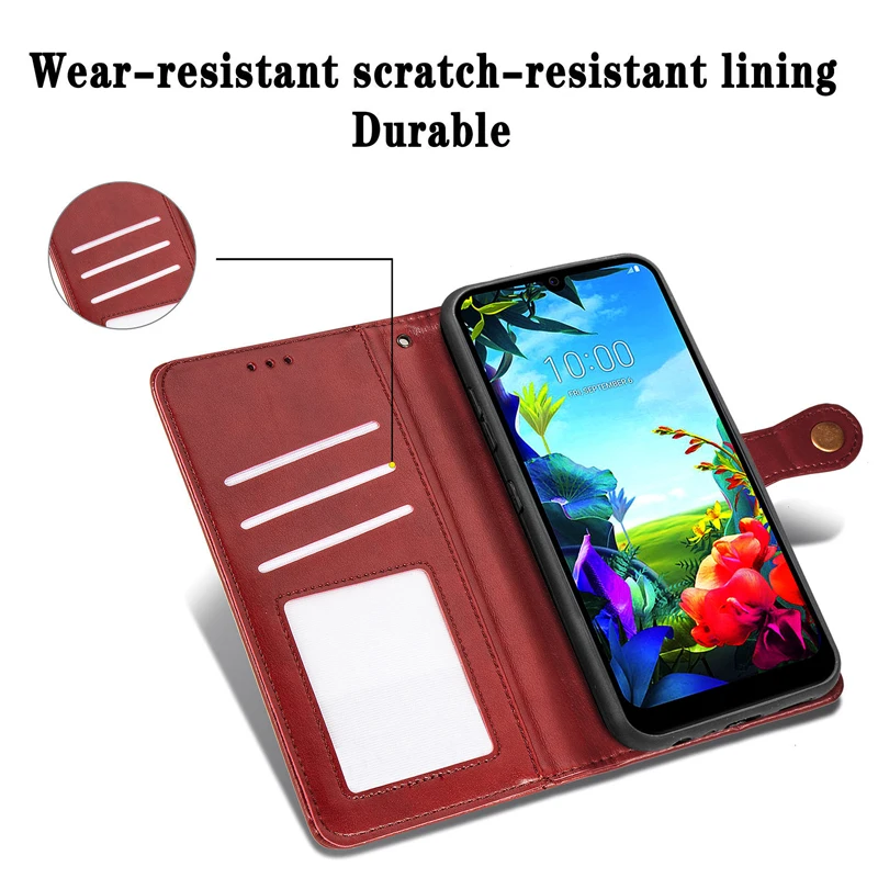 For LG K40S Case 6.1 inch Luxury Leather Wallet Lanyard Protect Stand Back Flip Cover For LG K40S K 40 LGK40S Phone Bags