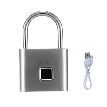 

Waterproof USB Charging Fingerprint Lock Smart Padlock Fingerprint lock 0.1sec Unlock Portable Anti-theft Fingerprint Lock
