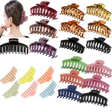 

1pc Fashion Women Girls Solid Color Claw Clip Large Barrette Crab Hair Claws Bath Clip Ponytail Clip Hair Accessories 2021 Gifts