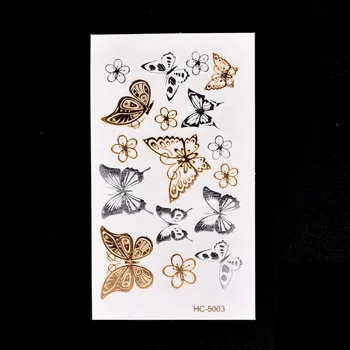 

Fashion Gold Silver Flash Butterfly Tattoos Designer Temporary Metallic Tattoo Sexy Products Body Makeup Sticker