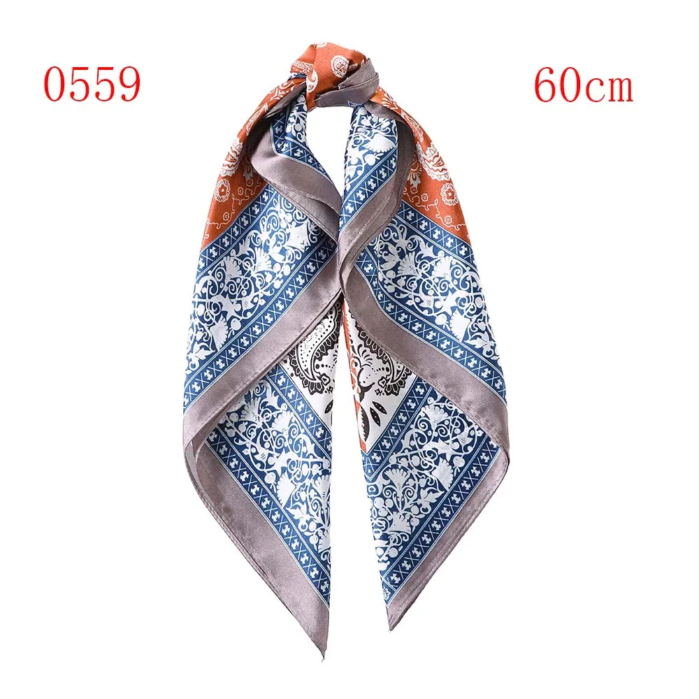 2022 Square Silk Scarf Headband Women Fashion Print Small Neck Scarves Hair  Band Fashion Female Bandanas Scarf Hair Accessories - Hair Scarf -  AliExpress