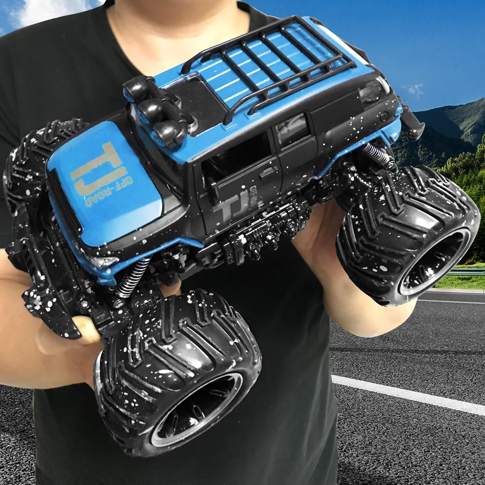 Gizmovine Rc автомобиль Dirt Bike игрушки 1/16 2WD Рок Гусеничный ралли Bigfoot автомобиль внедорожник пульт дистанционного управления машина для детей Большая распродажа - Цвет: Синий