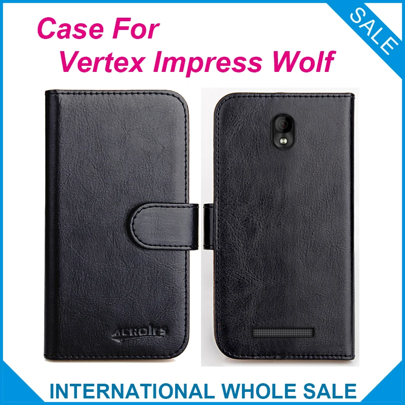 Vertex impressionner étui loup 6 couleurs fentes à rabat portefeuille en cuir housses pour Vertex impressionner WolfCover fentes téléphone sac carte de crédit