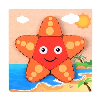 

Cartoon Animal Three-dimensional Hand Grab Board Jigsaw Puzzle Wooden Toys For Child Kids Baby Early Educational Learning Toy