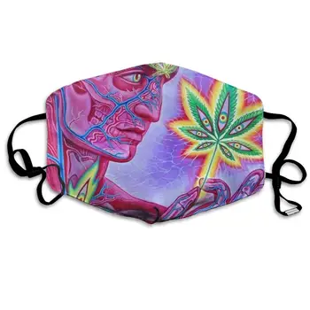 

NiYoung Unisex Breathable Trippy Leaf Weed Pot Leaf Mouth Mask, Adjustable Earloop Anti Dust Pollution Face Mask for
