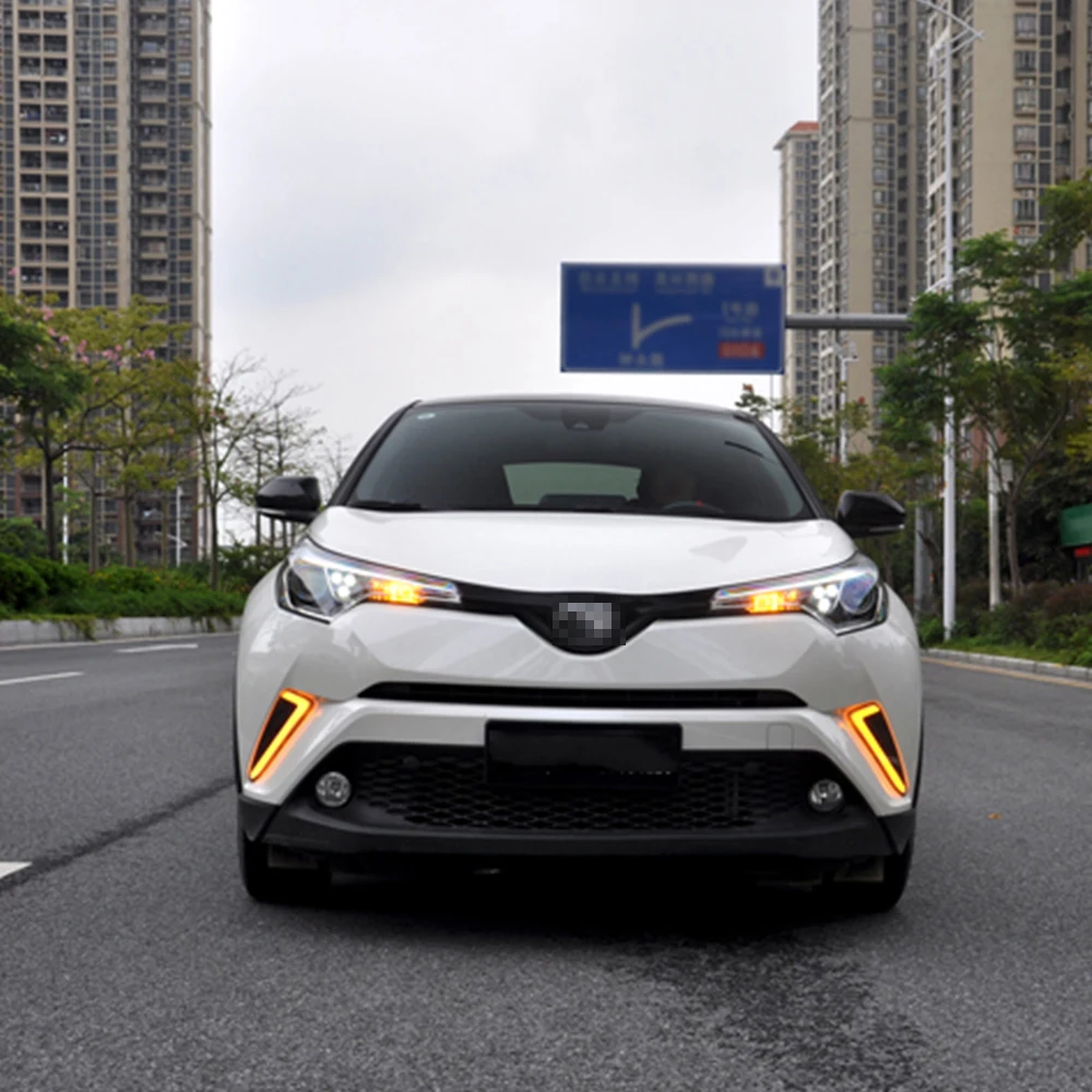 ECAHAYAKU 2 шт. светодиодный льные светодиодные дневные ходовые огни DRL для Toyota CHR 2017 2020