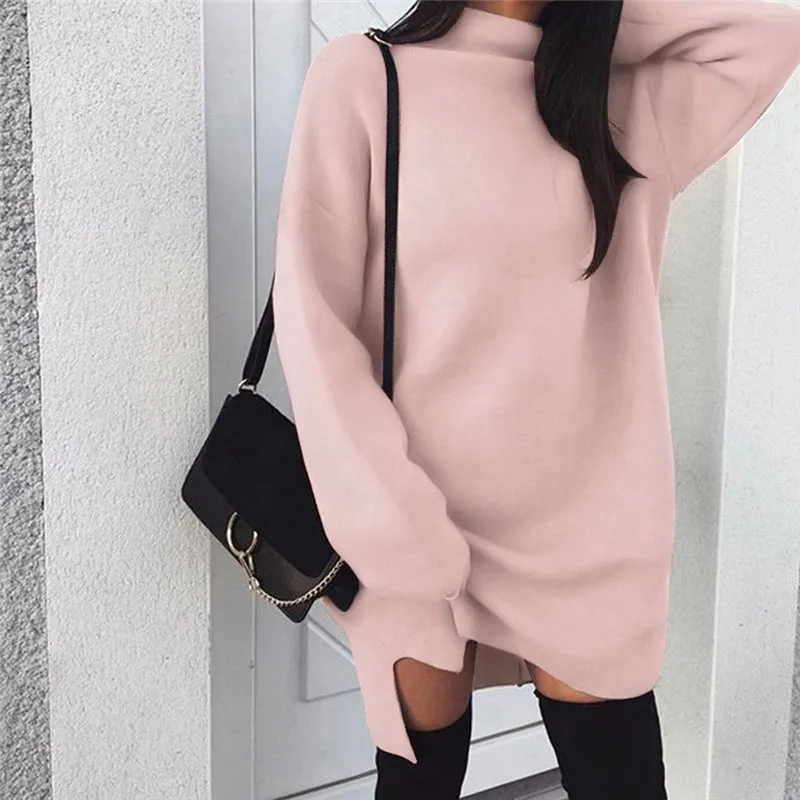 Fashion Hot Sale Knitted Pullover Loose Mini Dress Winter Spring Autumn Women Sweatshirt Turtleneck Long Sleeve Jumper Dress 9 Fashion Hot Sale Knitted Pullover Loose Mini Dress Winter Spring Autumn Women Sweatshirt Turtleneck Long Sleeve Jumper Dress 9