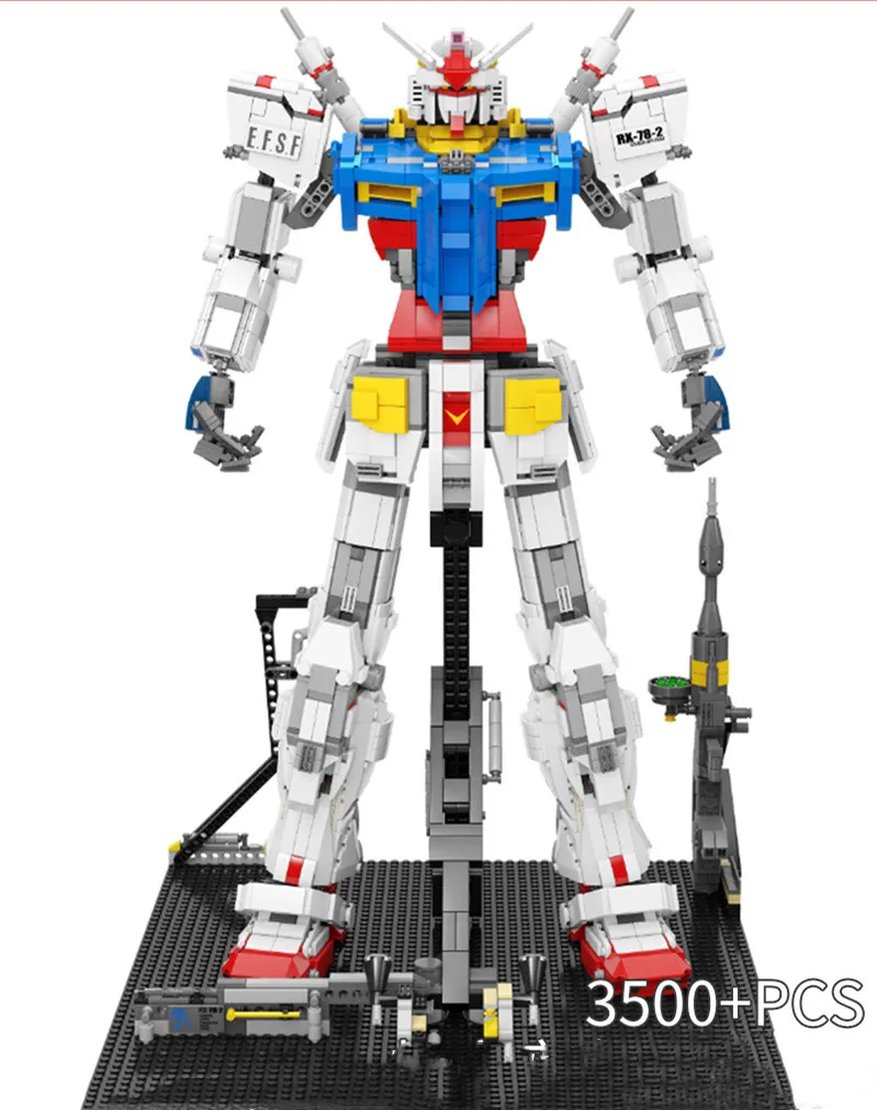 3500 шт 18k фигурки роботов RX78-2 механический первобытный воин мех классическая модель Gundam Кирпичи Строительные блоки игрушки