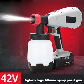 

Handheld Electric Spray Gun Rechargeable Lithium Spray Paint Gun Multifunctional High Pressure Spray Gun DC42V 2000mAh 110-220V