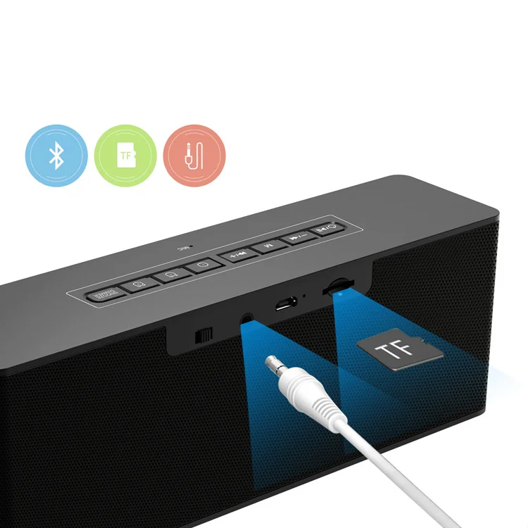 Multifunctional Portable Bluetooth Speaker Subwoofer Wireless Stereo Speaker Supports Mobile Computer TF AUX Mirror Alarm Clock
