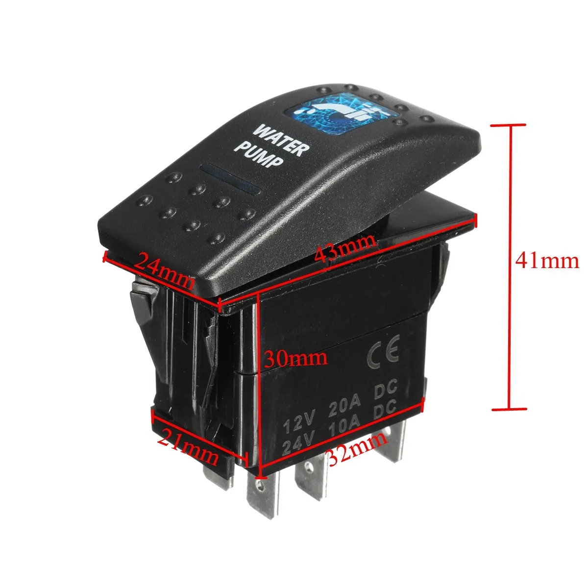 Водяной насос со светодиодной подсветкой 12 В 20 А 24 В/10 А|rocker toggle switch|car switchboat switch |