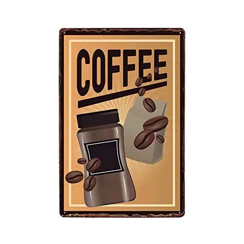 Coffee Latte Macchiato Theme Metal Retro Vintage Tin Sign Cafe Bar Pub Wall Plaque Plate Home Decor 8x12 Inch | Дом и сад