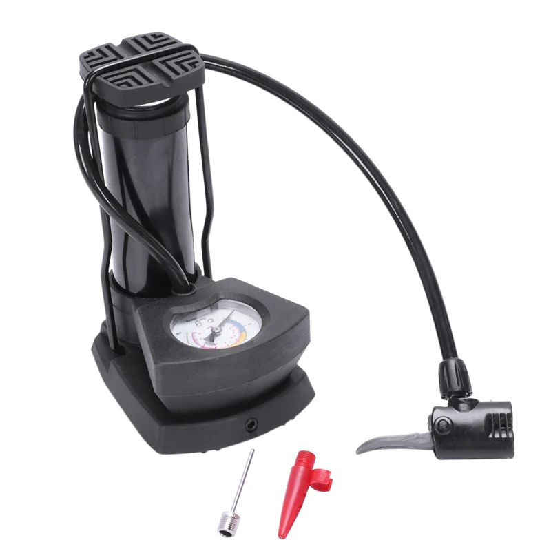 Foot Activated Floor Pump With Gauge Bike Floor Pump Foot Activated Bicycle Air Pump Aluminum Alloy Portable Bike Pump