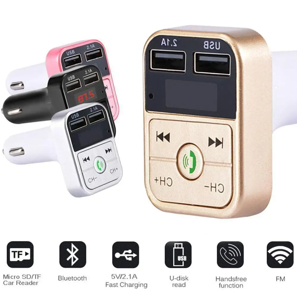 Автомобильный комплект громкой связи беспроводной Bluetooth fm-передатчик ЖК MP3-плеер USB зарядное устройство 2.1A автомобильные аксессуары Handsfree Авто fm-модулятор