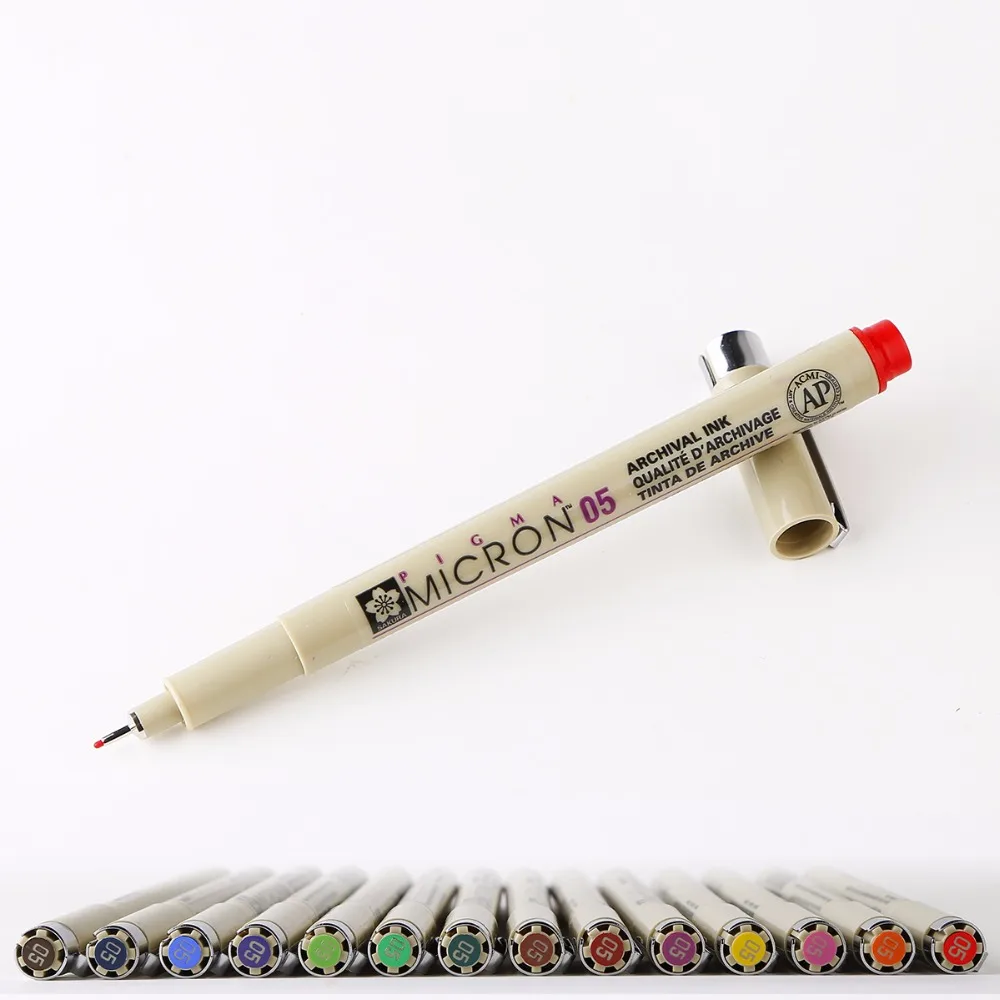 Набор ручек Sakura Micron 05 для рисования 0 45 мм 14 цветов на выбор 2 шт.|Цветные маркеры| |