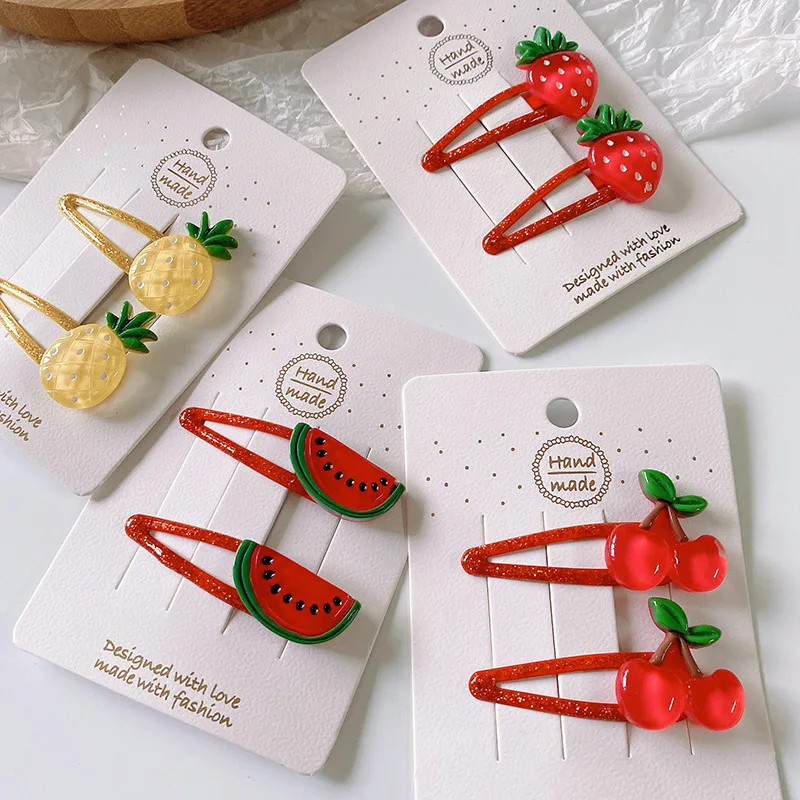 

1 Pair Summer New Korean Children Simple Cute Beautiful Fruit BB Clip Fashion Sweet Girl Baby Hairpins Hair Accessories